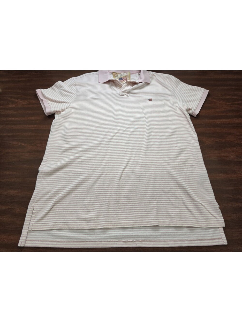 Ralph Lauren Pink White Striped Polo 100% Cotton Pique XL Country Club Shirt